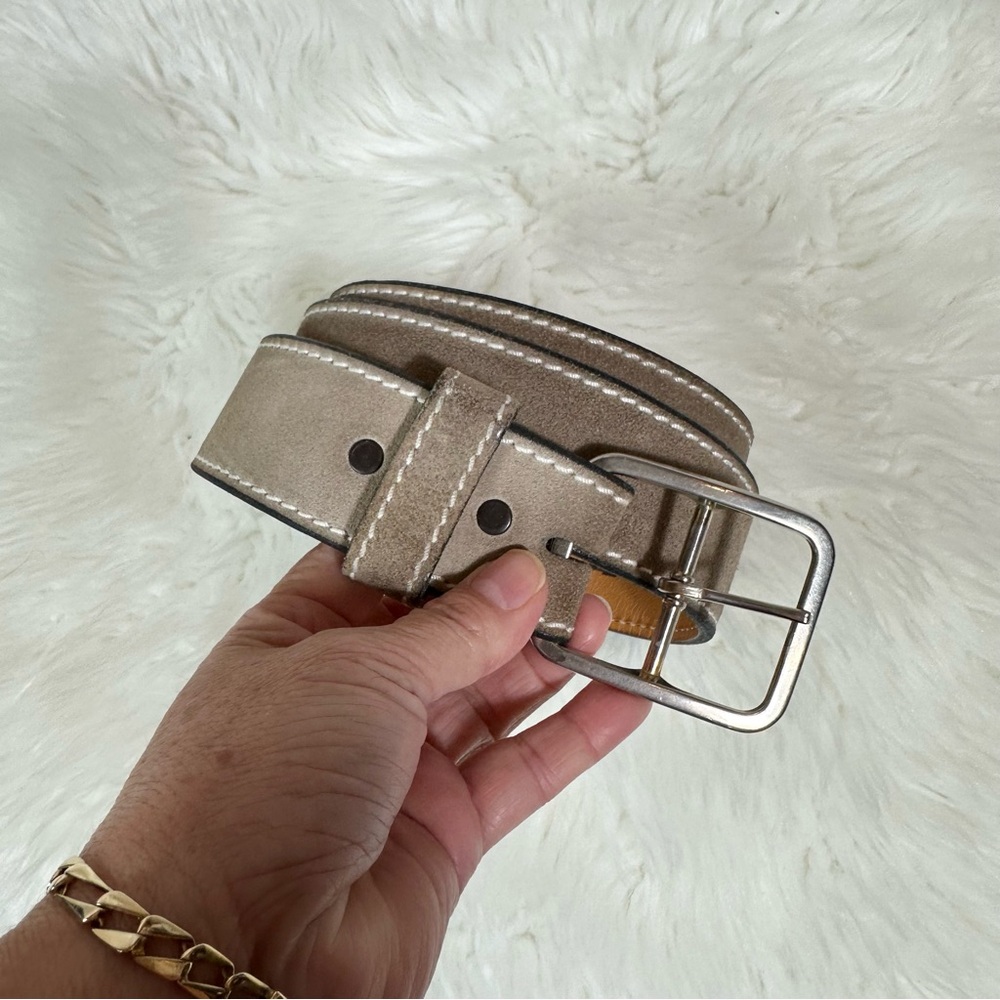 Tan Leather Kmart vintage belt with Stitched Edges